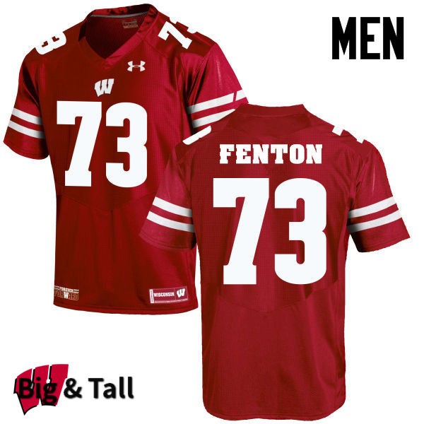 Wisconsin Badgers Men's #73 Alex Fenton NCAA Under Armour Authentic Red Big & Tall College Stitched Football Jersey AS40D02OA